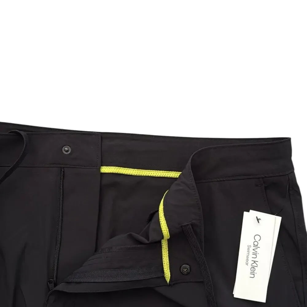 Calvin Klein Hybrid Shorts Swim Black Swimwear Size XXL Stretch UPF Quick Dry